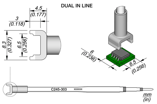 Cartuccia a tunnel 6,5X 6,0 per matita T245 Memorie Eeprom 8