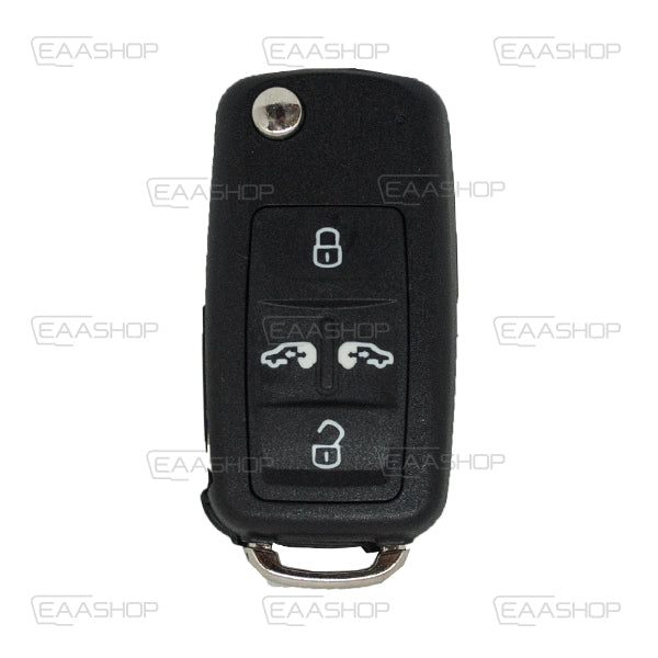 Folding Remote Control Shell Volkswagen 4 Button - Hu66 Profile