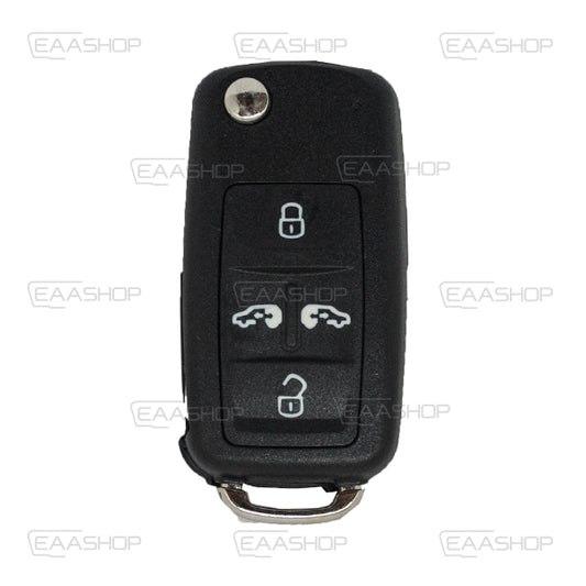 Folding Remote Control Shell Volkswagen 4 Button - Hu66 Profile