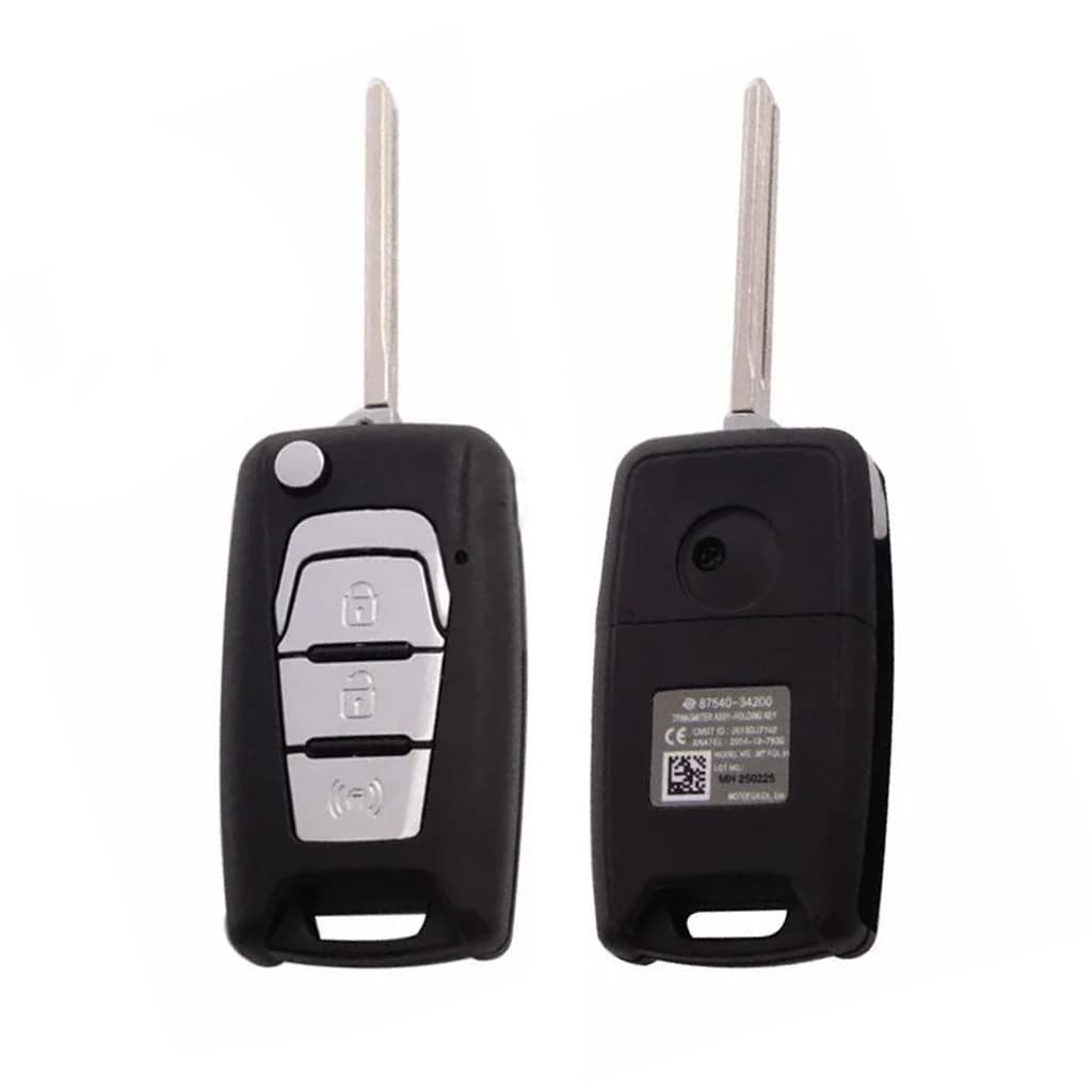 Folding Remote Control Shell Ssangyong - 3 Buttons