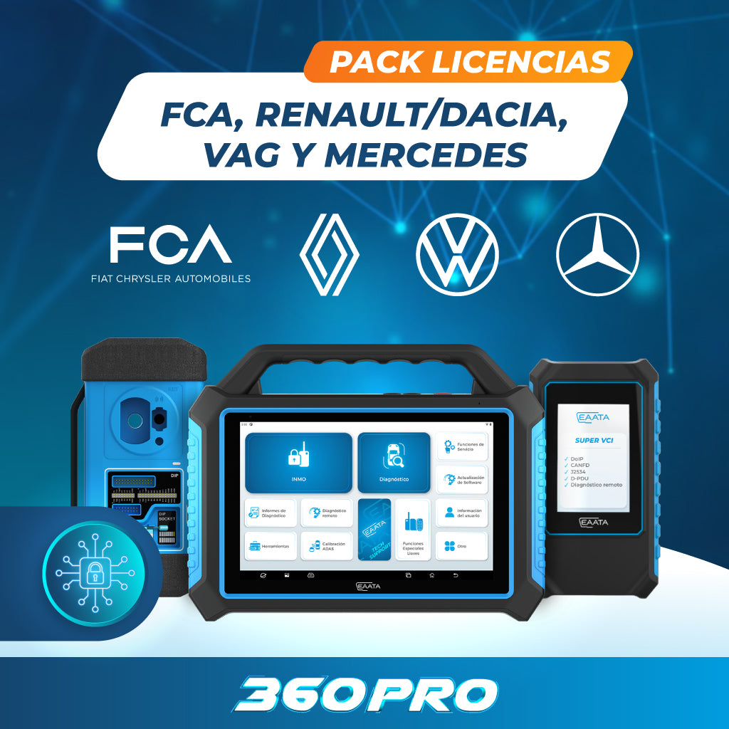 Pack Licencias Ciberseguridad - EAATA 360PRO (FCA, Renault / Dacia, Grupo VAG y Mercedes)