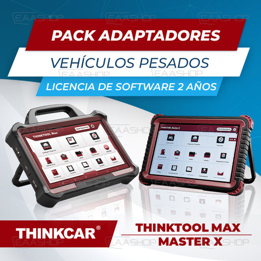 Pack d'adaptateurs pour véhicules lourds et licence logicielle d'un an pour Thinktool Max / Master X Heavy Duty & 2 ans de licence logicielle pour Thinktool Max / Master X
