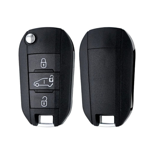 Folding Remote Control Shell Peugeot 3 Button - Hu83 Profile