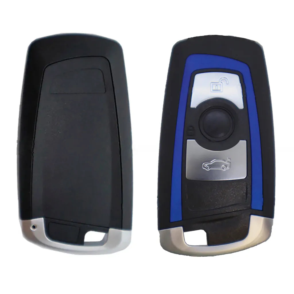 Carcasa De Mando Keyless 3 Botones Bmw - Perfil Hu100R Azul