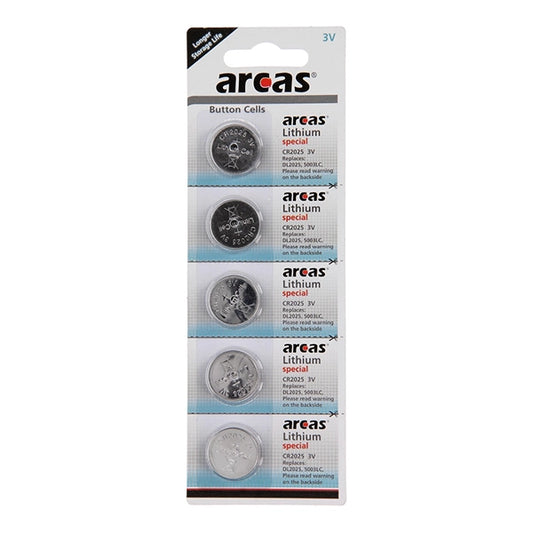Arcas Pack 5 Pilas De Boton Litio Cr2025
