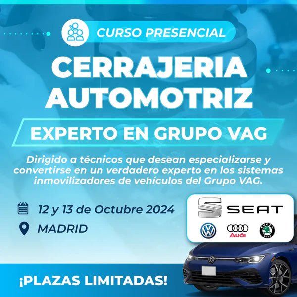 Curso Cerrajeria Automotriz Experto En Grupo Vag - 12 y 13 Octubre 2024