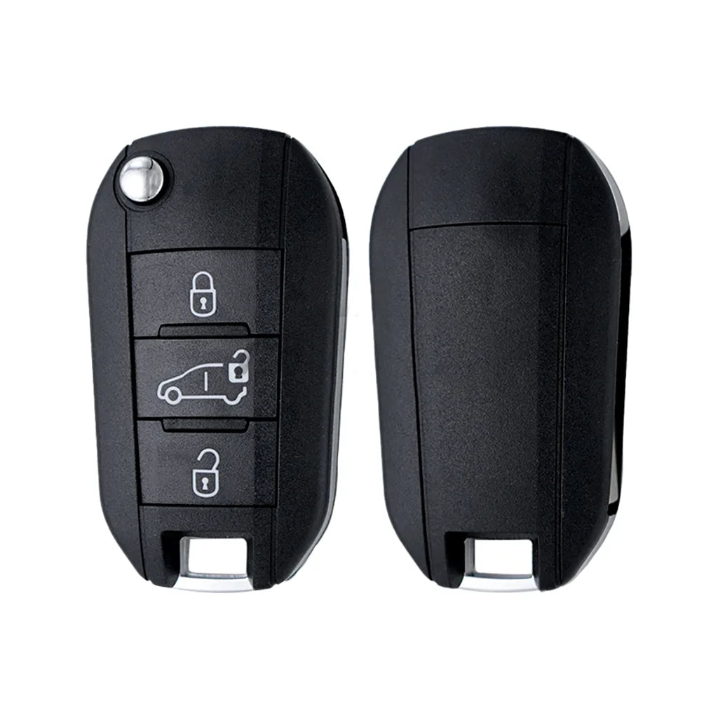 Coque de Télécommande Pliable Peugeot 3 Boutons - Profil Hu83