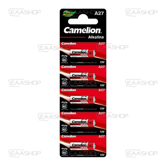 Pack 5 Piles Alcalines Lr27A 12V