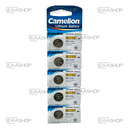 Pack 5 Piles De Bouton De Lithium Cr1620