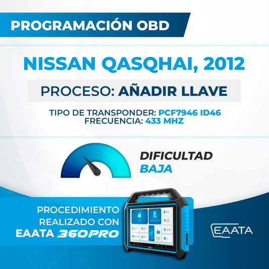 Programación OBD - NISSAN Qasqhai, 2012 - Añadir llave