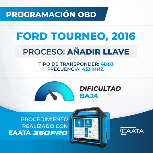 Programación OBD - FORD TOURNEO, 2016 - Añadir llave